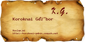 Koroknai Gábor névjegykártya