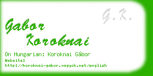 gabor koroknai business card