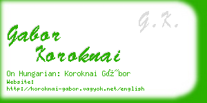 gabor koroknai business card